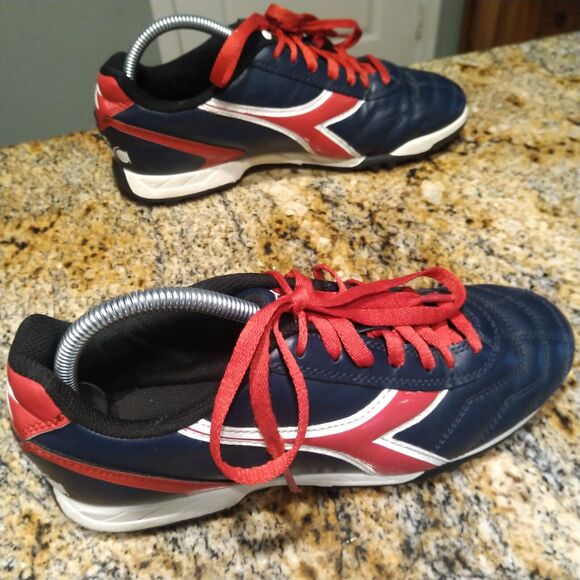 Diadora Capitano ID Indoor Soccer Shoes Navy Blue/Red Women’s Size 9 PO0508 - Picture 5 of 12